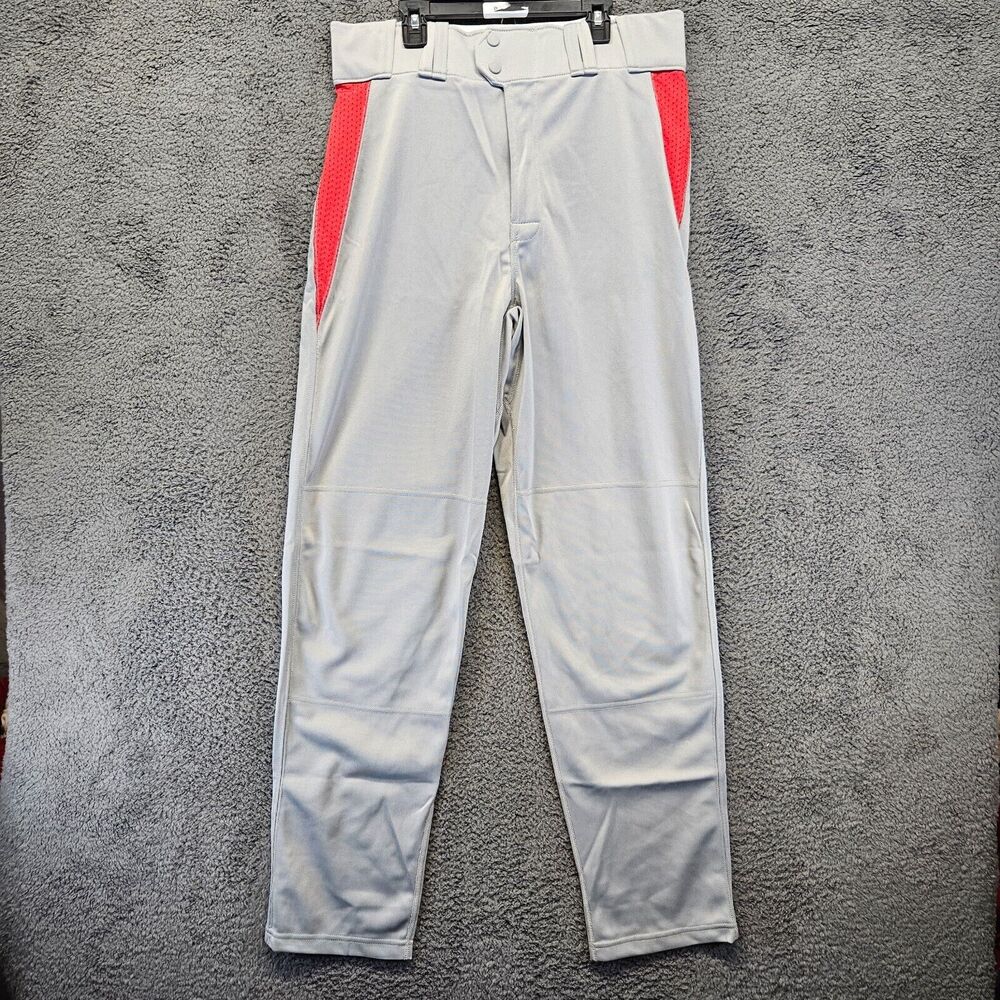 Rawlings Baseball Pant Adult Size Medium Gray‎ Red Pro Dri